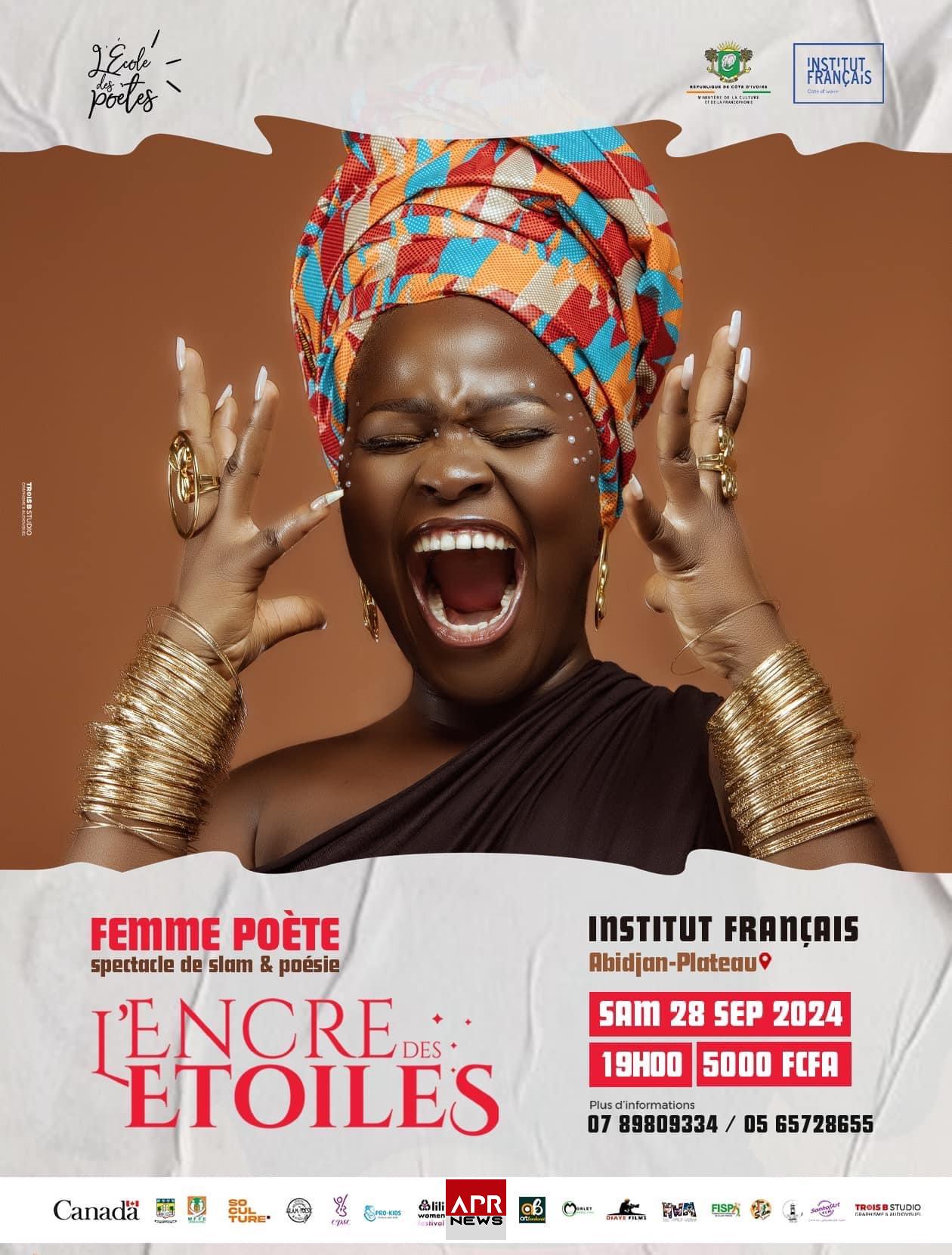 APRNEWS : L’Encre des Étoiles, la meilleure slameuse de Côte d’Ivoire en spectacle à l’institut français